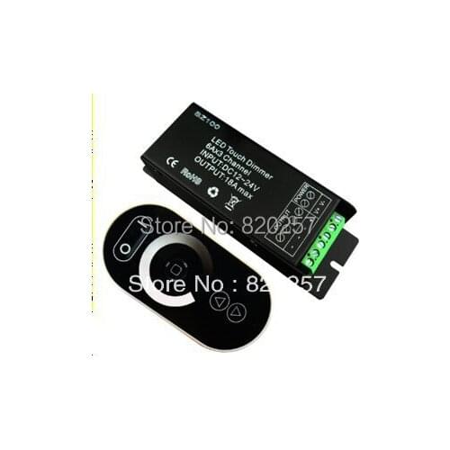 Free shipping 5pcs/lot 3 channel RGB dimmer controller with touch panel remote, DC12V-24V 3*6A