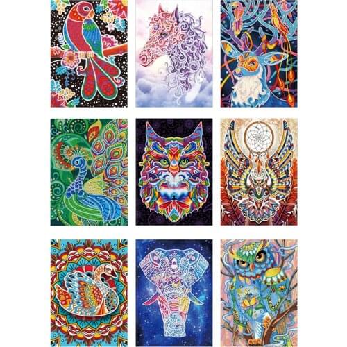 DIY Diamond Painting Luminous Special Shape Drill Mosaic Kits Diamond Painting Cross Stitch Wall Home Decor Animals Dropship