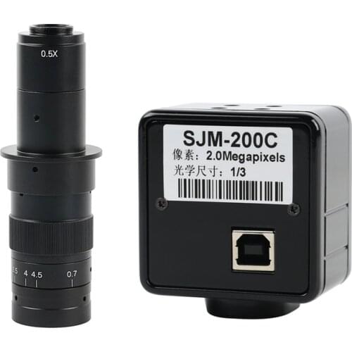5.0MP USB Video Camera Electronic Digital Eyepiece Microscope Free Driver Measurement Software High Resolution+180X C-MOUNT Lens