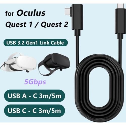 For Oculus Quest 2 Link Cable USB 3.2 Gen 1 for Oculus Link Cable Type C Data Transfer Quick Charge 3M 5M Steam VR Accessories