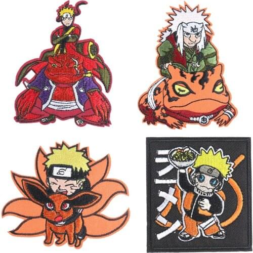 2PCS Japanese Anime Applique Patches Iron on Patches for Clothing Embroideried Badge DIY Apparel Accessory Punk Clothes Stickers