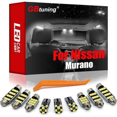 GBtuning Canbus LED Interior Light Kit For Nissan Murano MK1 MK2 MK3 (2002-2020) Vehicle Car Dome Map Trunk Lamp Accessories