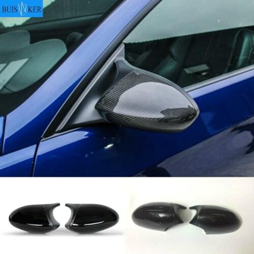 2PCS Carbon Fiber/ABS Mirror Cover E90 Car Rearview Mirror Cap Cover Direct Replace For BMW E90 E91 05-07 E92 E93 06-09 LCI