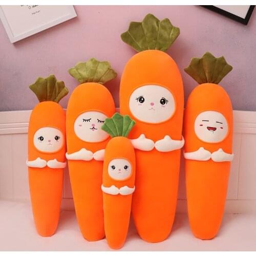 Zqswkl 60/80/100/120cm carrot doll plush toy soft girls christmas long pillow cartoon kawaii pillows large stuffed toys