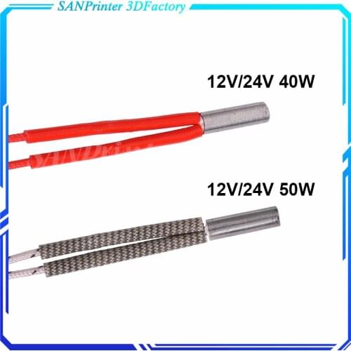 3D Printer 12v/24v40w Reprap 12V/24V 40W Ceramic Cartridge Heater for 3D Printer Prusa Mendel 5pcs