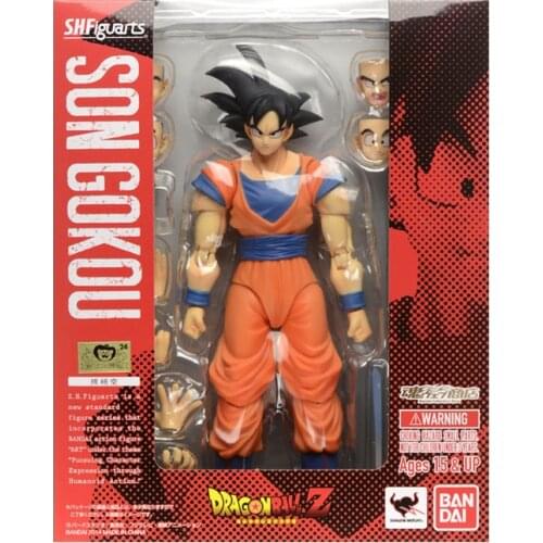 Original BANDAI S.H.Figuarts Dragon Ball Super Saiyan Son Goku Action Collection Model Toy Anime Toys For Kids