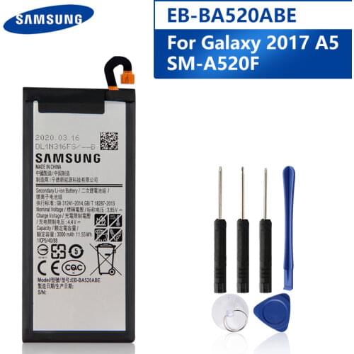 Original Replacement Phone Battery EB-BA520ABE For Samsung GALAXY A5 2017 A520F SM-A520F 2017 Edition Authentic Battery 3000mAh