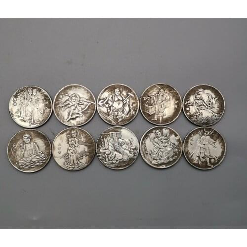 Journey to the west characters commemorative coins, 10 pieces 1 set