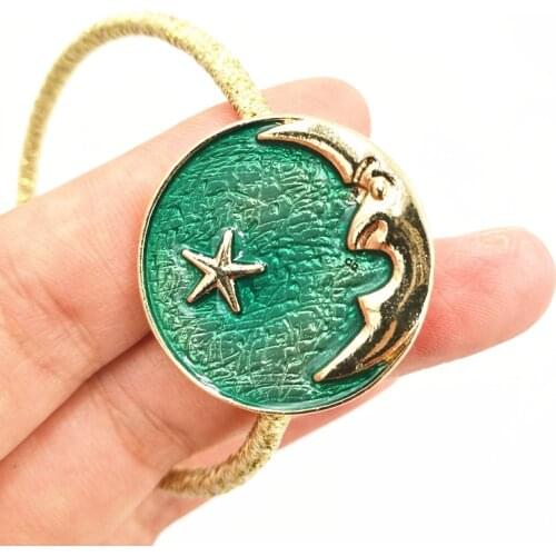 Timlee H039 BD Blue Planet Moon Hair band Rope Girls Lovely Hair Accessary Gift