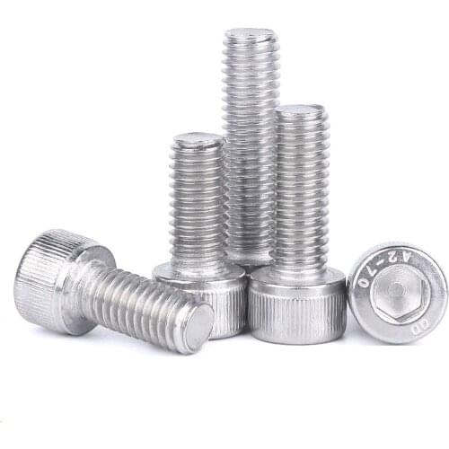 Extended Hex Socket Cap Screws 304 Stainless Steel M3 M4 M5 M6 M8 M10 x 100 110 120 130 140 150mm Hexagon Socket Bolts