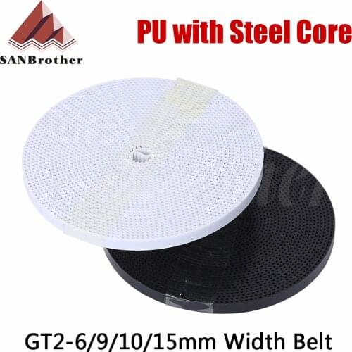 2/5meter GT2-6mm Open Timing Belt Width 6mm 10mm GT2 belt PU With Steel Core Belt 2GT Timing Belt For Reprap 3D Printer Parts