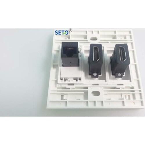 SETO 86 Type Wall facplate One Port Cat6 + Dual HDMI Port Assorted Panel Faceplate Outlet Socket keystone