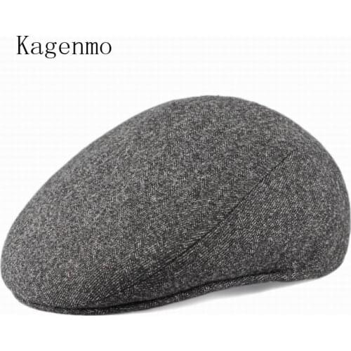 Kagenmo Male hat the elderly winter cap autumn and winter woolen hat Large Size 59cm 60cm 61cm 62cm