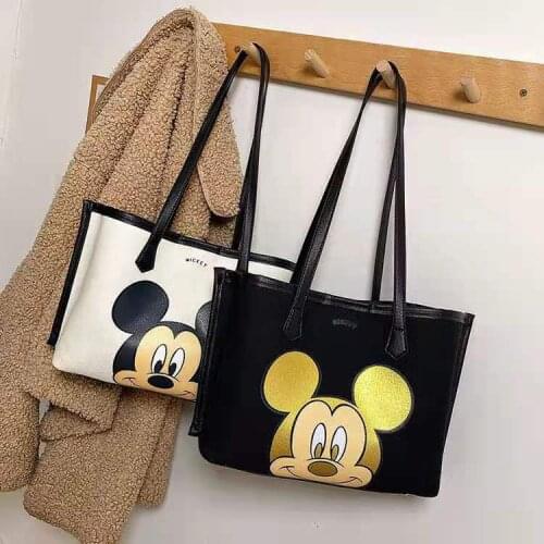 Disney Mickey mouse canves messenger shoulder bag fashion handbag lady Tote shopping bag