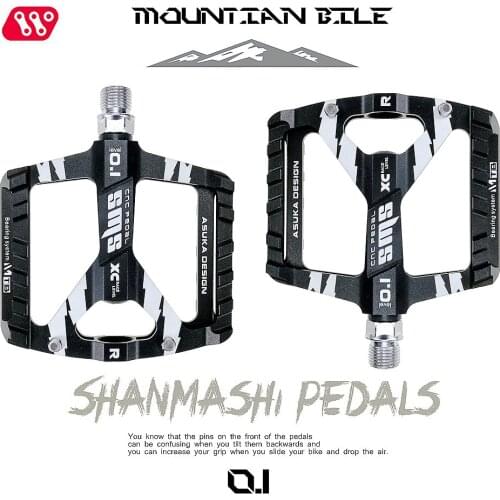 SMS-0.1 1Pair Aviation Aluminum Alloy Road Bike Pedals Ultralight MTB BMX DU Bearing Non-slip Bicycle Pedal Bike Parts