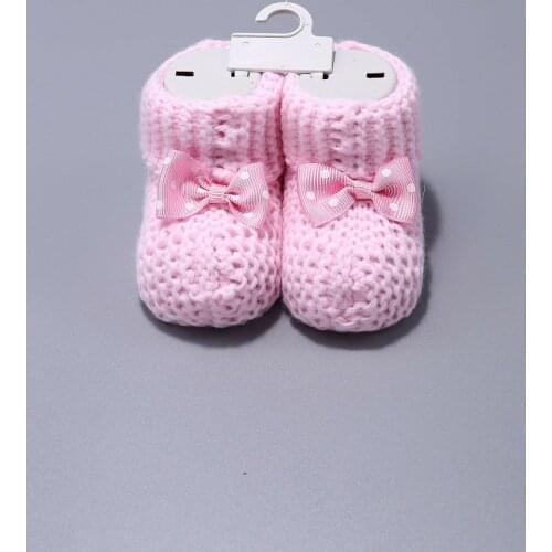 Knitwear Knit Bow Baby Booties Baby Boys Girls Crib Shoes First Walkers Crochet Knitting Winter Warm Soft Booties
