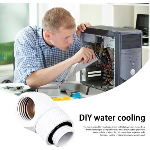 Water Cooling Tube Adapter For PC Rotary Adapter Silver Computer 360-degree Rotating Elbow Hard Pipe Wire Cooling Pipe Adapter