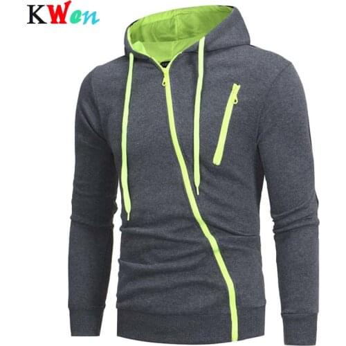 Spring Autumn Irregular Zipper Long Sleeve Hoodies Men Fashion Casual Solid Sweatshirt Hooded Pullover Male Jacket Outwear 3XL