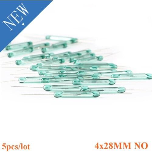 5PCS Reed switch Magnetic Switch 4x28MM Normally Open Magnetic Induction switch DIY Magnetic Reed Switchs Electronic NO