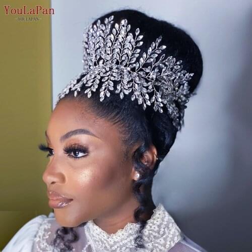 YouLaPan HP238 Full Colorful Rhinestone Wedding Headband Handmade Bridal Headpiece Diamond Hair Jewelry Bridal Accessories Tiara