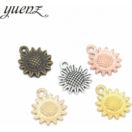 YuenZ 20pcs Alloy Charms Antique Silver color flower Pendants Jewelry Findings For DIY Handmade Jewelry Making 18*15mm Q151