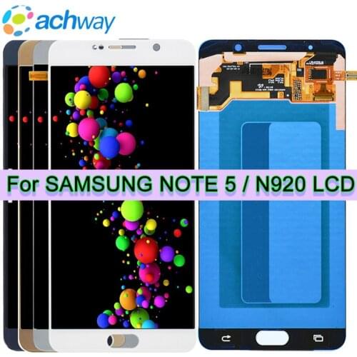 AMOLED 5.7 inches LCD For SAMSUNG GALAXY NOTE 5 LCD Touch Screen Digitizer Assembly For Samsung Note 5 2560x1440
