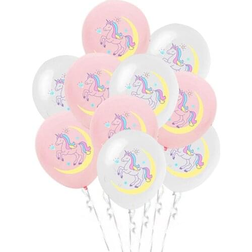 10pcs/lot Unicorn Latex Balloon Girls Birthday Baby Shower Confetti Helium Balloons Horse Birthday Baptism Party Decor Supplies