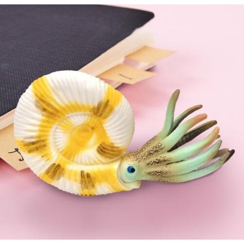 3D Creative Mini Marine Nautilus Figurine PVC Vivid DIY Lovely Sea Snail Conch Figurine Childrens Educational Ornaments