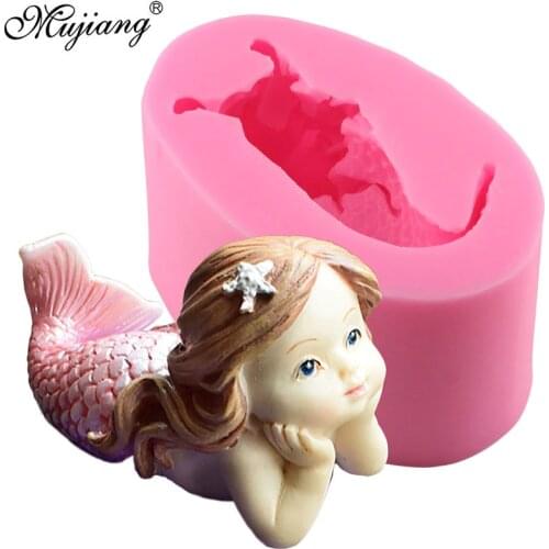 3D Silicone Molds Mermaid Cakes Molds Soap Resin Clay Candle Mold DIY Chocolate Candy Baby Party Fondant Cake Decorating Tools