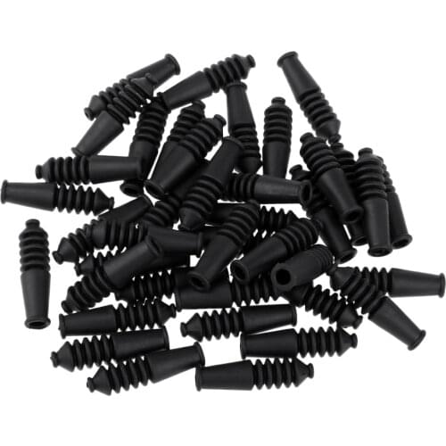 40Pcs Rubber Bicycle Brake Boots Cable Caps End Crimps Cap Covers Black