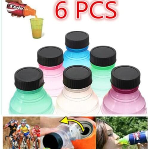 6Pcs Bottle Top Lid Soda Saver Caps Top Can Cover Fizz Coke Drink Soda Lid Cap Reusable Wine Bottle Stopper Flip Protector TSLM1