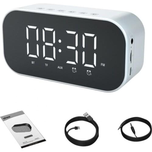 LED Mirror Screen Alarm Clock Watch Table Digital Clock Despertador Wireless Bluetooth 5.0 Speaker FM Hand-free Call Table Decor