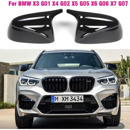 Rearview Mirror Covers For BMW X3 G01 X4 G02 X5 G05 X6 G06 X7 G07 2018 2019 2020 M Style ABS Gloss Black