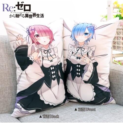 Anime Re:Radio Life in a different world Rem Cosplay Hug Body Bedding Pillow 35x55/45x70cm Sexy 2 Sides Cushion Cover Plush Case