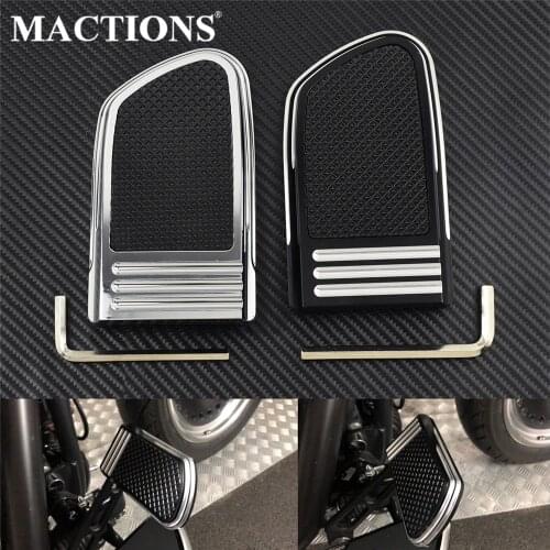 Motorcycle Black/Chrome Brake Pedal Pad Cover For Harley Dyna Wide Glide Fat Bob Low Rider 1993-2016 2017 Touring Electra Glide