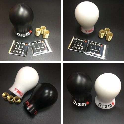 Black&White Gear Knob 5/6 Speed Auto Universal Aluminum Gear Shift Knob Shifter Stick Lever Headball MT