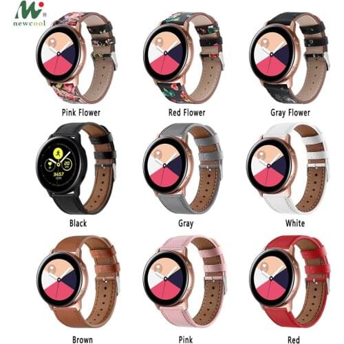 Floral Genuine Leather Bands for Samsung Galaxy Watch 3 41mm 4G LTE 2020 Watch3 45mm Titan Strap Bluetooth Replacement Wristband