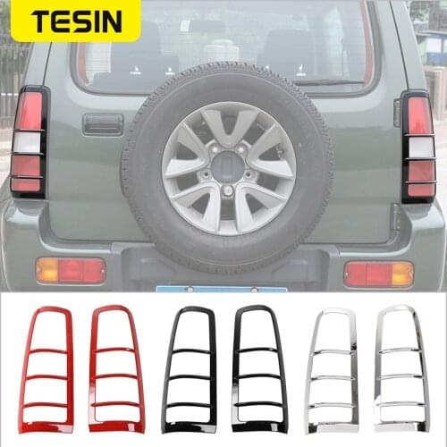 TESIN Car Rear Light Hoods Decoration Cover Trim Tail Lamp Guards Sticker Fit ABS For Suzuki Jimny 2007+ Car Styling Accessories