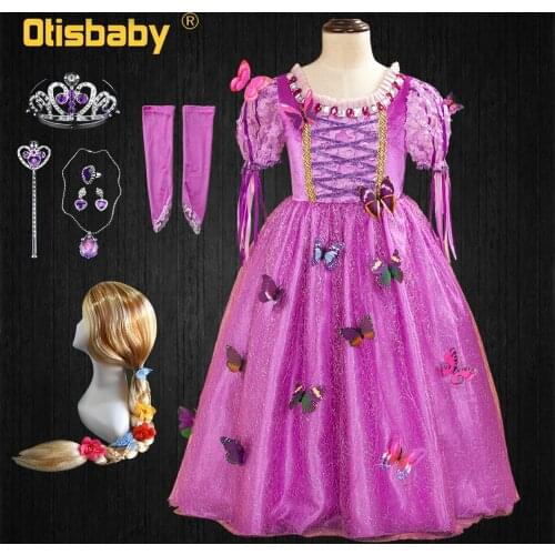 Christmas Floral Girl Princess Sofia Costume Halloween Child Snow Queen Rapunzel Party Kids Clothes Sleeping Beauty Girls Gown