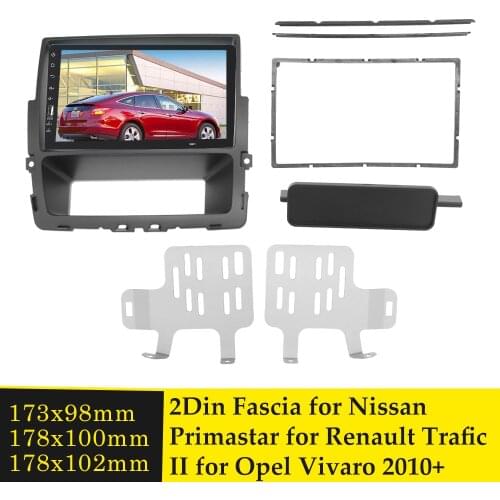 Double Din Car Fascia for Renault Trafic II for Nissan Primastar 2011+ for Opel Vivaro 2010+ Radio Facia Dash Panel Plate Kit