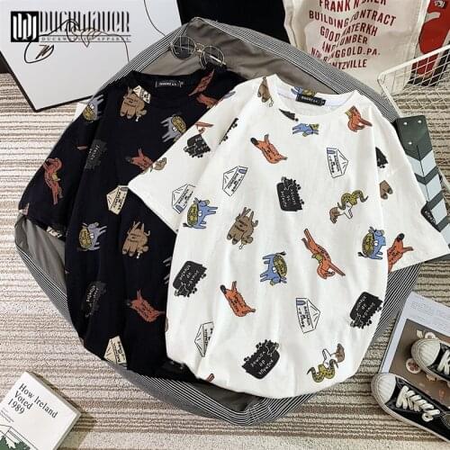 Duckwaver Women Summe Chic Fashion T-shirt Female Funny couple clothes Loose Stranger Things T-shirt Women Vogue Tops Tee Shirt