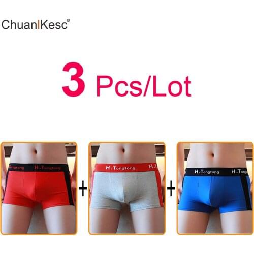 Cotton Boxer Pants Comfortable and Breathable Sexy Youth Printed Boxer Korean Underwear Trend Shorts Hot Mens Underwear 3Pcs