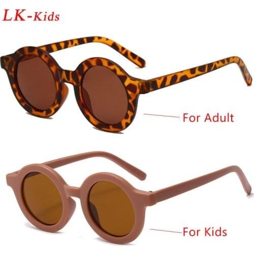 LongKeeper Parent-child Sunglasses Women Men Round Shades Sun Glasses Kids UV Protection Goggle Boys Girls Adult Gafas De Sol