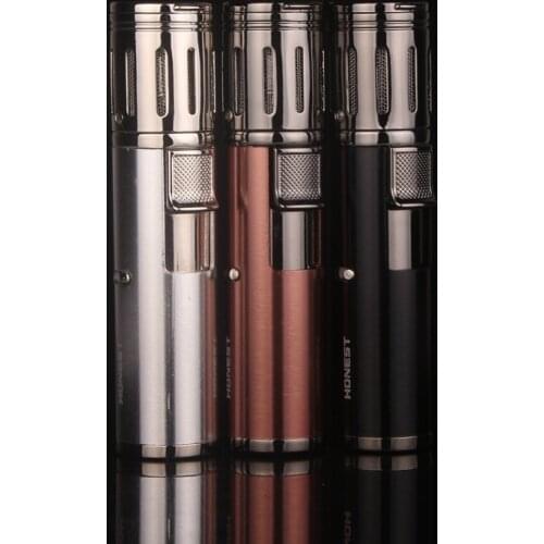 Honest Metal Windproof Gas Butane Jet Torch Lighter 4 Nozzles 1300C Lighter Lighter Kitchen Outdoor BBQ Spray Gun Cigar Lighter