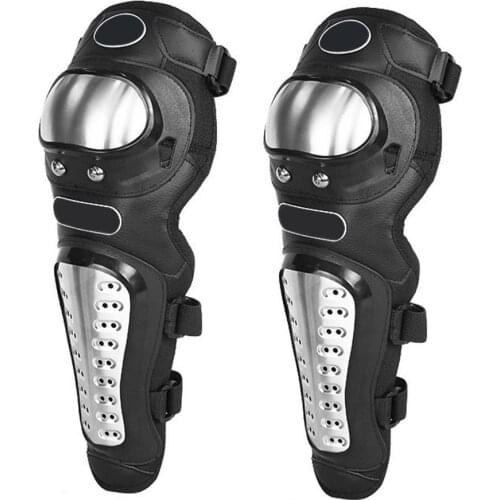 Motorcycle Kneepad Stainless Steel Moto Elbow Knee Pads Guards Adult Knee (Long) Motocross Racing Protective Guards Kit 2021 New
