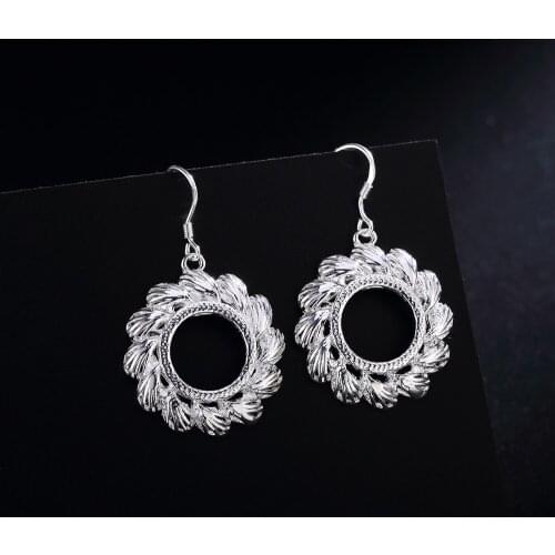 New Selling 925 Sterling Silver Simple Flower Wreath Earrings Women Fashion Jewelry Christmas Gifts Wedding fancy Drop earrings