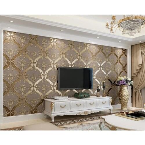 Beibehang Wallpaper European thick suede wallpaper bedroom living room sofa TV film background walls decoration 3d wallpaper