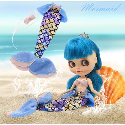 Oufits for Blyth doll A set of Mermaid dress cosplay suit for 1/6 BJD icy dbs