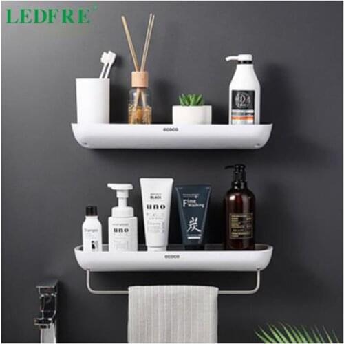 LEDFRE shelves shower shelf storage rackfor soap holder rack bathroom shelf suction cup shower organizer rack towel hanger
