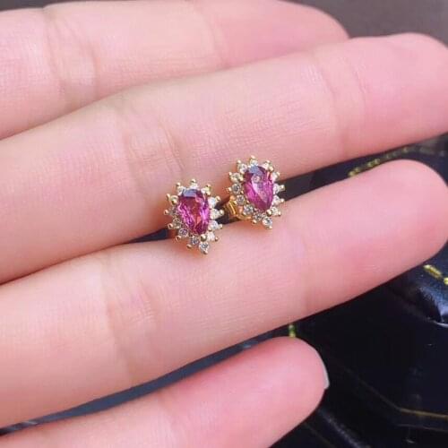 The Best Gift For your mother Natural And Real Tourmaline Earring 925 sterling silver Fine jewelry Tourmaline Earring